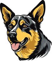 Australian Shepherd Portrait with a Friendly Smile vector