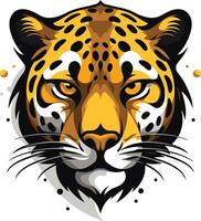 A bold, graphic illustration of a cheetah's face, perfect for branding, apparel, and more vector
