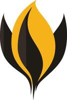 Abstract Flame Design in Black and Gold vector