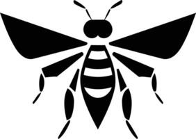 A simple, bold, and modern black and white bee icon vector
