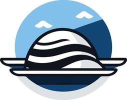 Abstract logo design with a stylized dome shape, blue and white color scheme, and a minimalist style vector