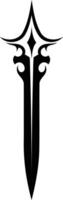 A simple yet striking black and white illustration of a stylized sword, perfect for branding, design, or tattoo inspiration vector