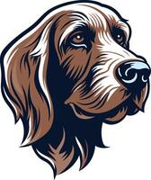 A detailed illustration of a dog's head, featuring a close-up view of its face vector