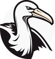 A bold and striking illustration of an albatross head, perfect for use as a logo or mascot vector