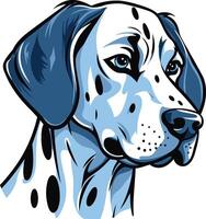 Blue Dalmatian Portrait Illustration vector