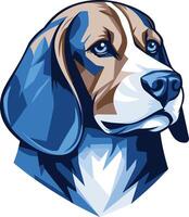 A bold and stylish illustration of a beagle's head, perfect for branding, merchandise, or social media vector