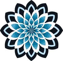 Abstract Flower Mandala with Blue and Black Colors vector