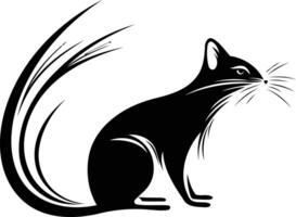 A sleek and stylized silhouette of a squirrel, perfect for logo design, branding, and nature-inspired illustrations vector
