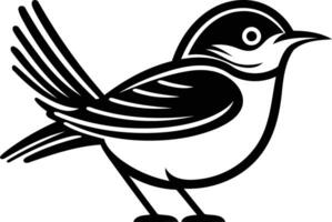 A simple yet elegant black and white illustration of a bird, perfect for logos, branding, and design projects vector