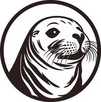 Seal Portrait in a Circle vector