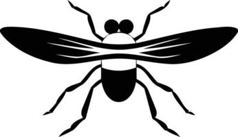 A simple, black and white illustration of a fly, perfect for use in educational materials, scientific illustrations, or as a graphic design element vector
