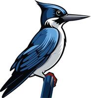 A vibrant illustration of a blue jay perched on a branch, ideal for branding, logos, or nature-themed designs vector