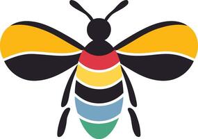 Colorful Striped Bee Illustration vector