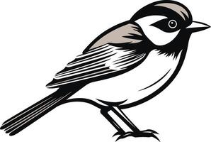 Black and White Illustration of a Bird vector