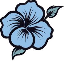 A simple, bold illustration of a blue hibiscus flower, perfect for adding a touch of tropical flair to your designs vector