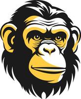 A bold, graphic illustration of a chimpanzee's head, perfect for branding, logos, and design projects that need a powerful and assertive feel vector