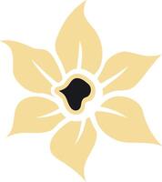 A simple yet elegant stylized flower design in yellow with a black center vector