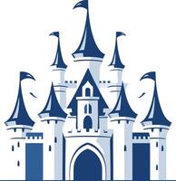 A charming silhouette of a classic fairytale castle, perfect for adding a touch of magic and wonder to your designs vector