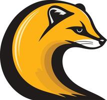 Bold and modern mascot logo design featuring a stylized yellow ferret or weasel with a black outline vector
