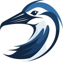 A stylized bird head logo with a bold blue color scheme, perfect for branding in various industries vector