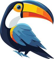 Colorful Toucan Illustration with a Large Beak vector