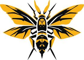 Abstract Bee Design in Yellow and Black vector
