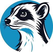 A bold and striking illustration of a meerkat's head, perfect for a mascot, logo, or branding element vector