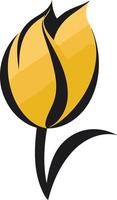 Simple yet elegant, this yellow tulip graphic is perfect for adding a touch of nature to your designs vector