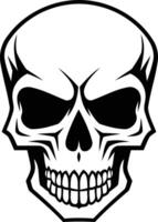 A bold and graphic illustration of a human skull, perfect for adding a touch of danger and intrigue to your design projects vector