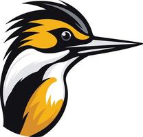 Bold and dynamic illustration of a kingfisher bird head, perfect for logo design, mascot creation, or sports team branding vector