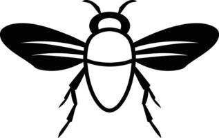 Simple, bold black and white bee illustration, perfect for logos, branding, and design projects vector