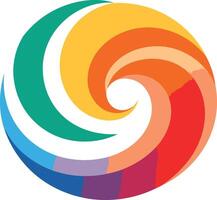Abstract circular logo with a colorful swirl design vector