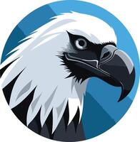 A bold and striking illustration of an eagle's head in a circular frame, perfect for branding, logos, and website design vector