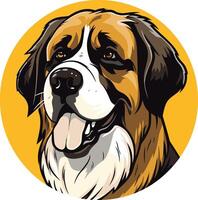 A friendly cartoon illustration of a saint bernard dog with a happy expression, perfect for pet-related brands or projects vector