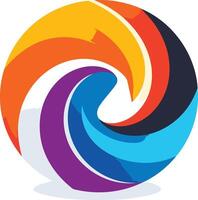 Abstract logo design with a swirling pattern in vibrant colors vector