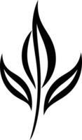 Simple black and white leaf design, perfect for logo, branding, or decorative element vector