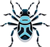 A striking blue and black bug illustration, perfect for logos, branding, or design projects with a futuristic feel vector