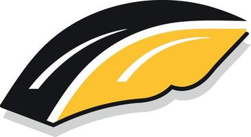 Abstract logo design with a black and yellow color scheme vector