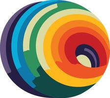 Abstract circular design with vibrant rainbow colors, perfect for a logo, branding, or website element vector