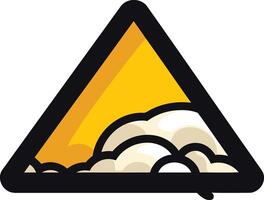 Yellow Triangle with Clouds vector