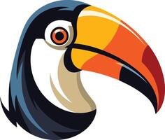Colorful Toucan with a Large Beak vector