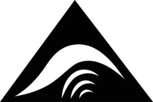 Abstract logo design featuring a wave inside a triangle vector