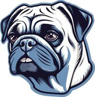 Pug Portrait A Close Up View vector