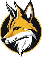 Bold and dynamic fox head logo design, perfect for a sports team, gaming clan, or brand seeking a fierce and confident image vector