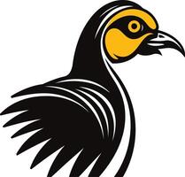 Bold black and yellow stylized bird logo, perfect for a sports team, brand, or organization looking for a powerful and dynamic design vector