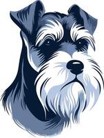 Stylish silhouette of a miniature schnauzer with a minimalist design, perfect for branding or pet-related projects vector