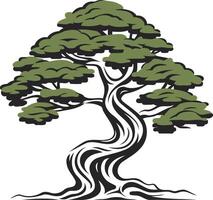 Bonsai Tree with Twisted Trunk vector