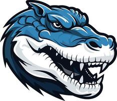 A fierce and powerful alligator mascot head, perfect for sports teams, branding, and more vector