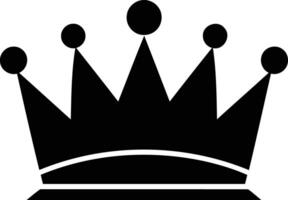 Simple yet elegant black and white crown icon, perfect for web design, app development, or branding projects vector