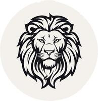 Powerful lion head logo design, perfect for branding, t-shirts, and more vector